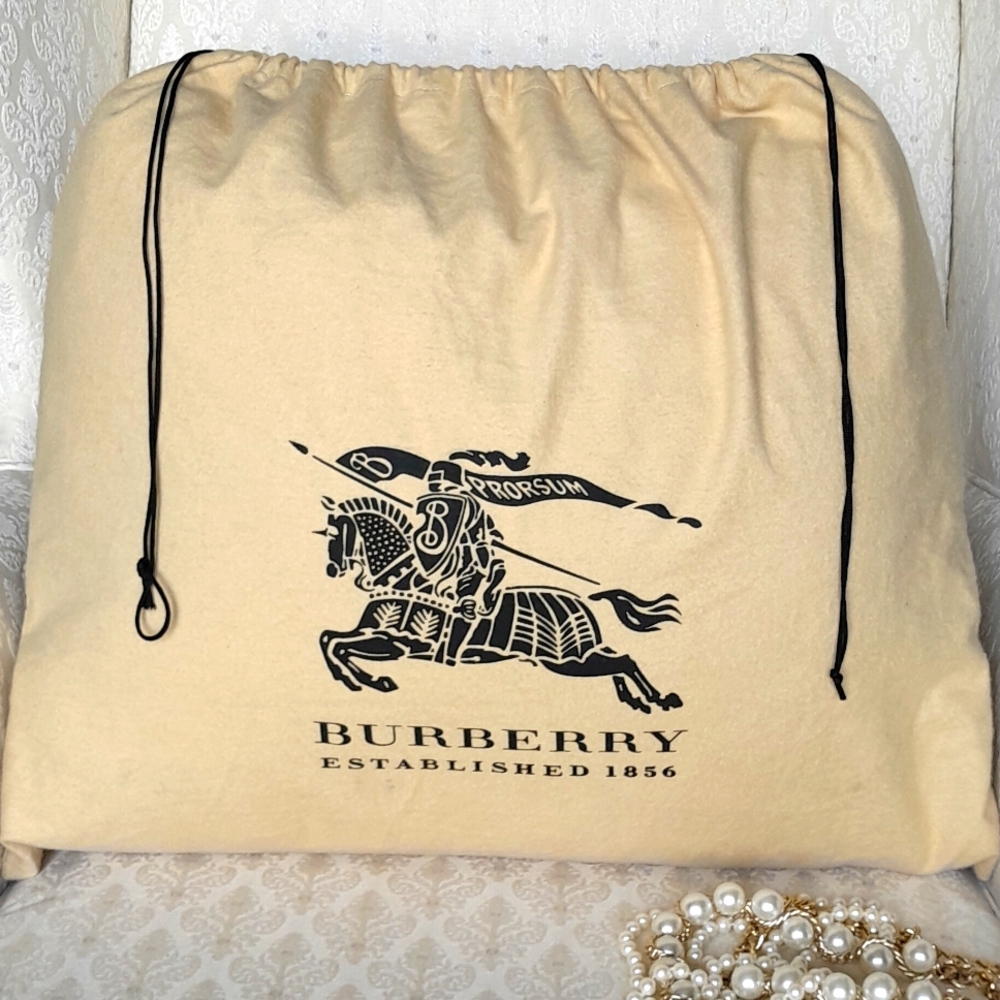 Authentic Vintage 100% Soft Suede Cotton Burberry Prorsum Travel Storage Dust Ba